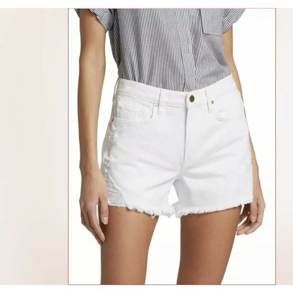Frame Denim Pants - FRAME Denim Le Cutoff Denim Jean Distressed Shorts White Size 26
